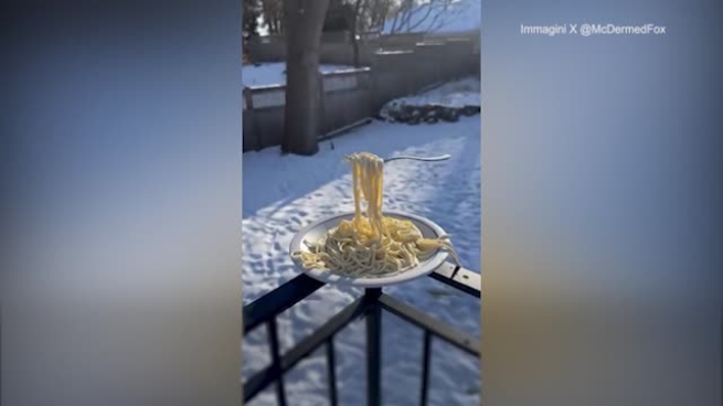 Esperimento della meteorologa americana sugli spaghetti surgelati