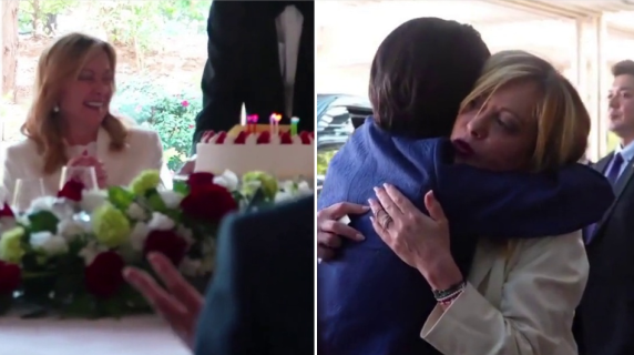 Giorgia Meloni festeggiata con una canzone in italiano dalla premier giapponese Takaichi e una torta di compleanno