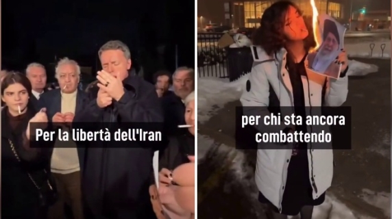 Renzi accende una sigaretta con l'immagine di Khamenei in fiamme: sostegno agli iraniani in protesta