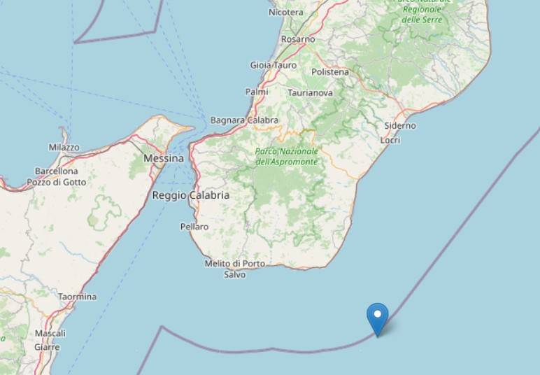 Terremoto di magnitudo 5,1 al largo della Calabria percepito anche a Messina