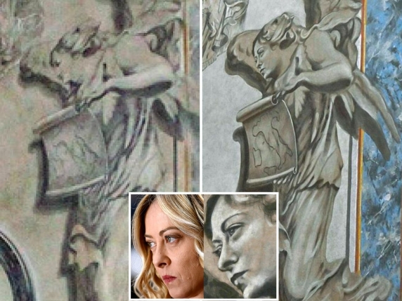 L'affresco di San Lorenzo in Lucina rappresenta una vittoria alata, non un angelo: l'immagine del 2000 non assomigliava a Meloni